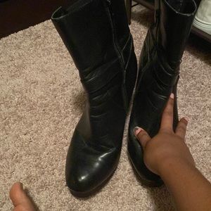 Black ankle boot heels